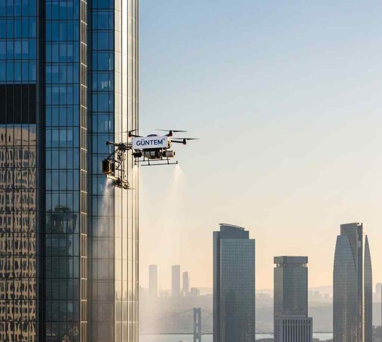 Drone ile Maslak dış cephe temizliği hizmetleri