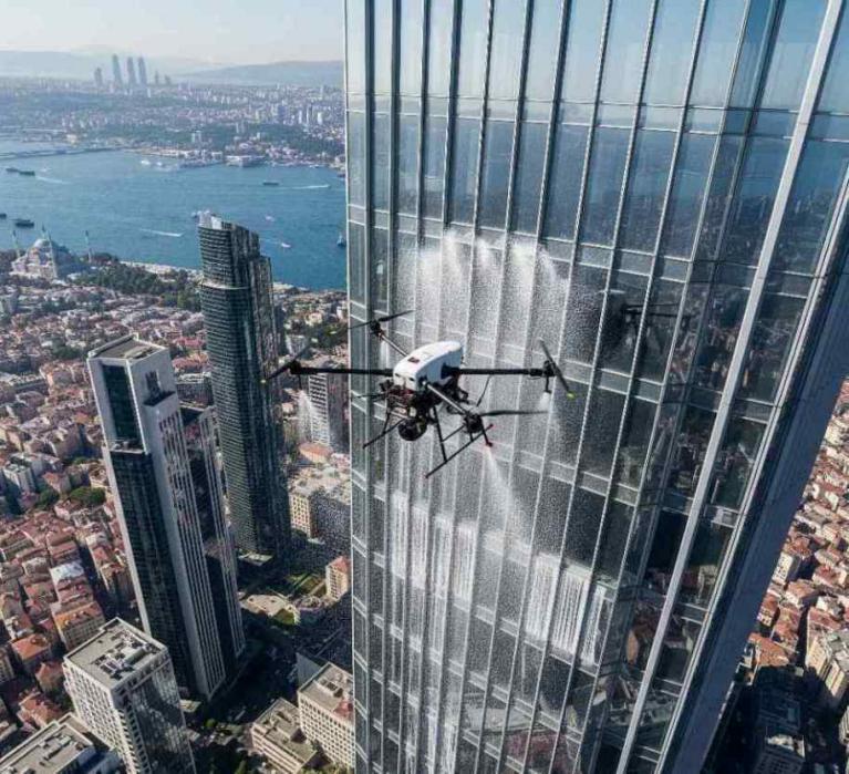 Dronla bina dış temizlik hizmeti