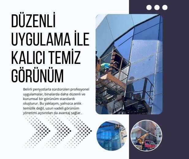 Periyodik uygulamalarla korunan düzenli ve kurumsal bina görünümünü yansıtan örnek cephe görseli