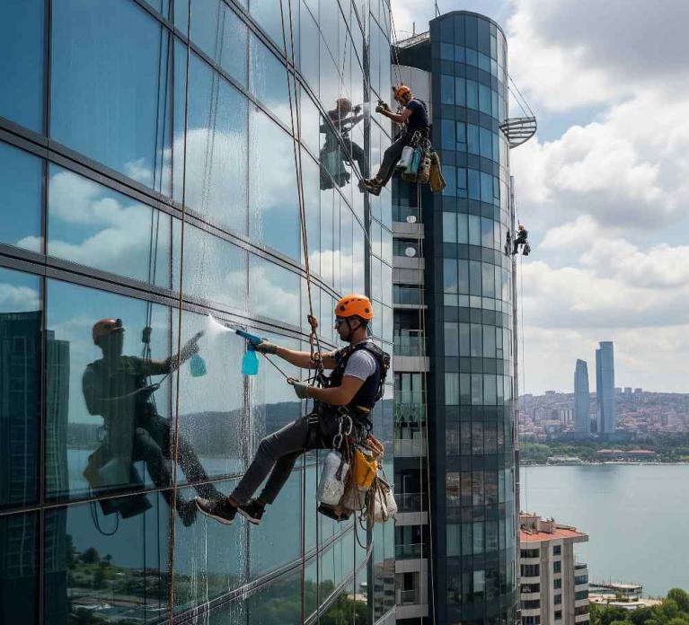 Endüstriyel dağcılık ile Büyükçekmece dış cephe temizliği