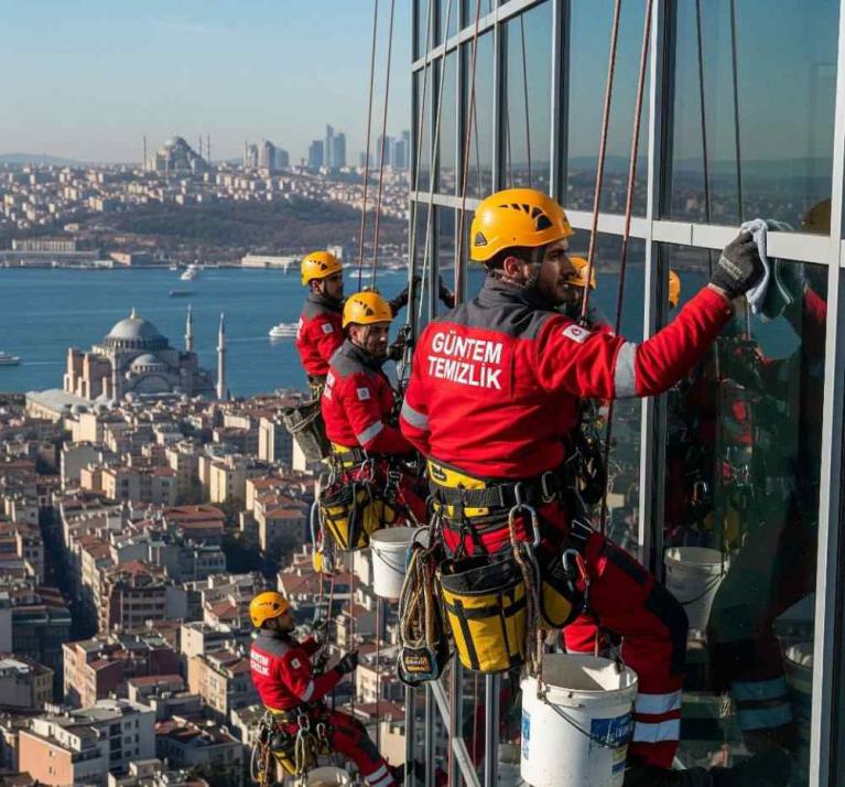 Endüstriyel dağcılık yöntemi ile dış cephe temizliği hizmetleri
