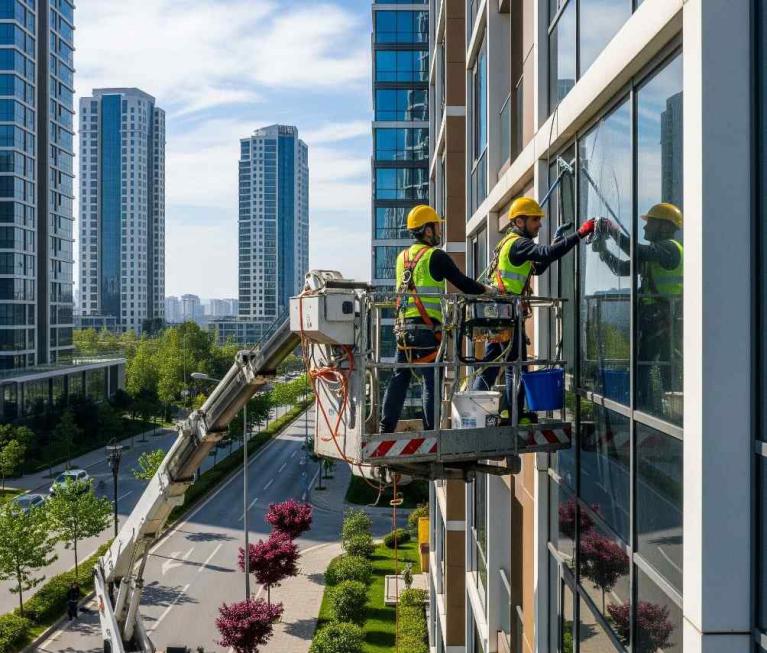 Sepetli vinç ile Bahçeşehir dış cephe temizliği hizmetleri