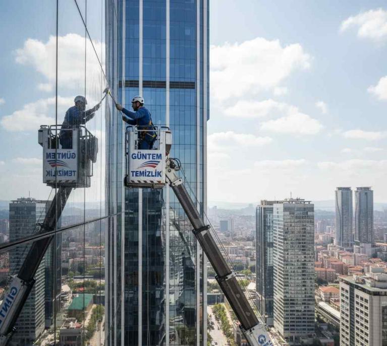 Sepetli vinç ile Maslak dış cephe temizliği hizmetleri